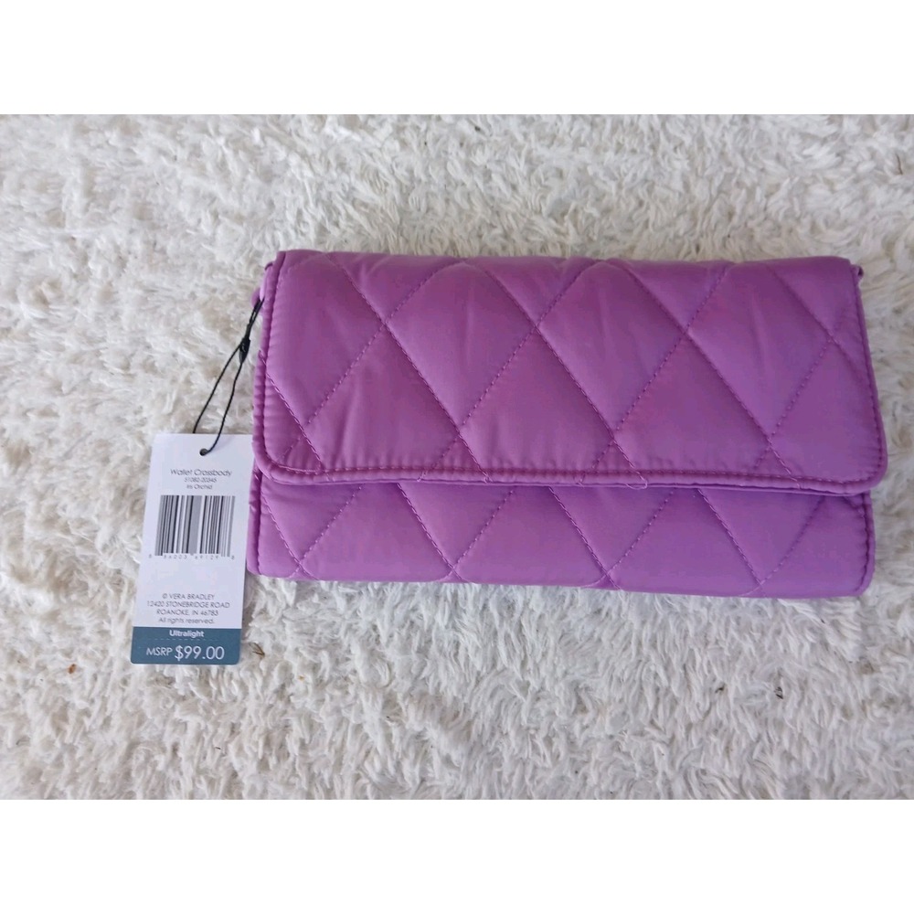NWT Vera Bradley Outlet Ultralight Wallet Crossbody Iris Orchid